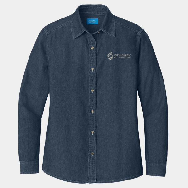 EMB_G - Ladies Long Sleeve Value Denim Shirt Thumbnail