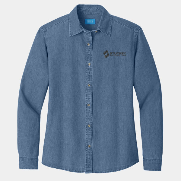 EMB_B - Ladies Long Sleeve Value Denim Shirt Thumbnail
