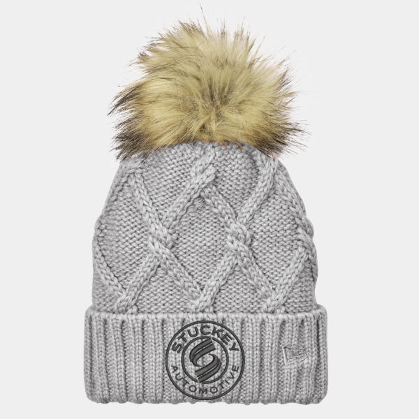 EMB_B - Faux Fur Pom Beanie Thumbnail